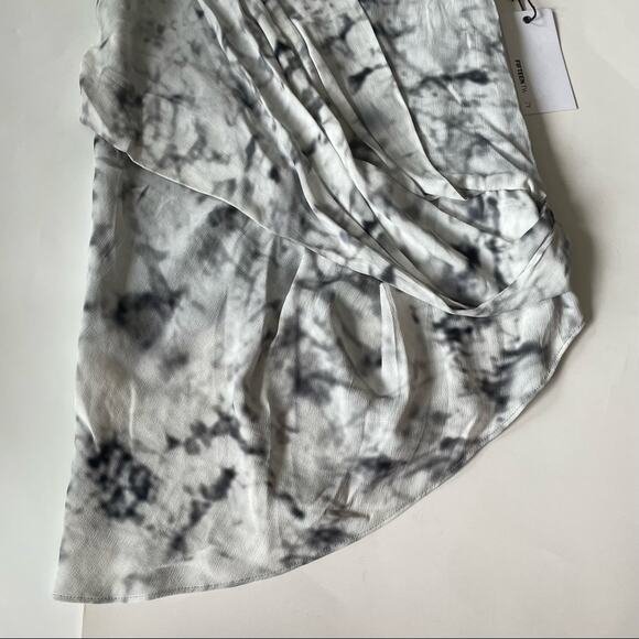 Revolve Fifteen Twenty Faded Marble Drape Side Angle Blouse Asymmetric XS NWT - Picture 9 of 15